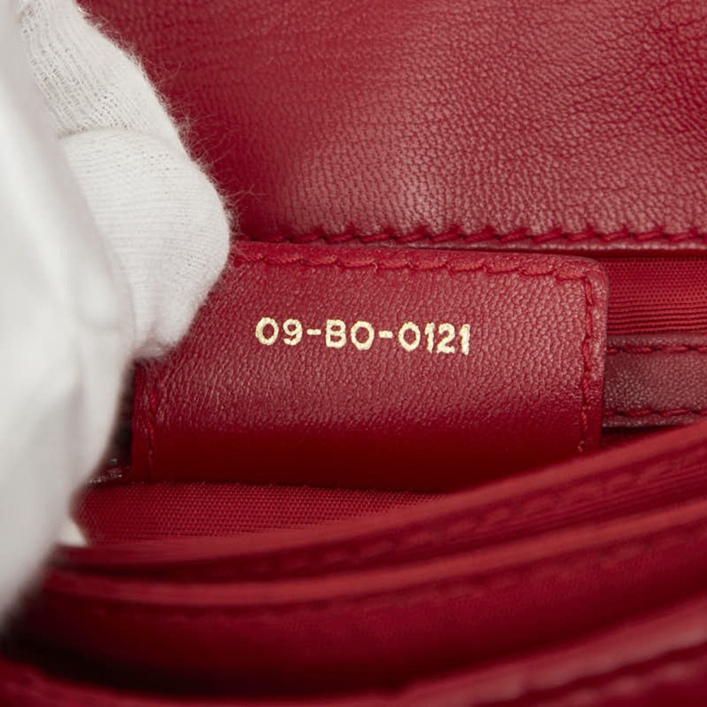 CHRISTIAN DIOR Red Leather Shoulder Bag - Picture 10 of 10